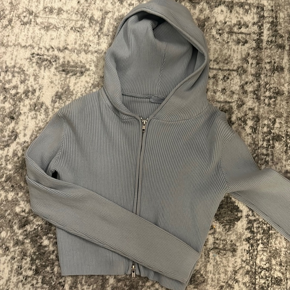 Blue Ribbed Brandy sweater